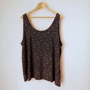 Lane Bryant Women's Tank Top Print Little Dots Black/White Plus Size 26/28